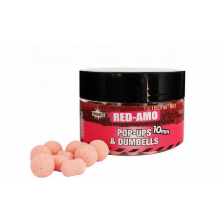 Plaukiantys boiliai Dynamite Red-Amo Fluro Pink Pop-ups + Dumbells